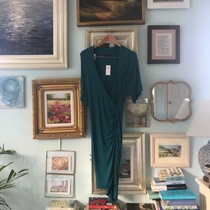 Banana Republic teal bodycon wrap dress